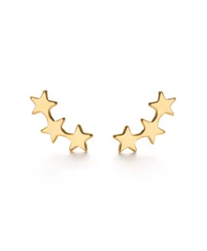 EARRINGS STAR CLUSTER STUDS GOLD