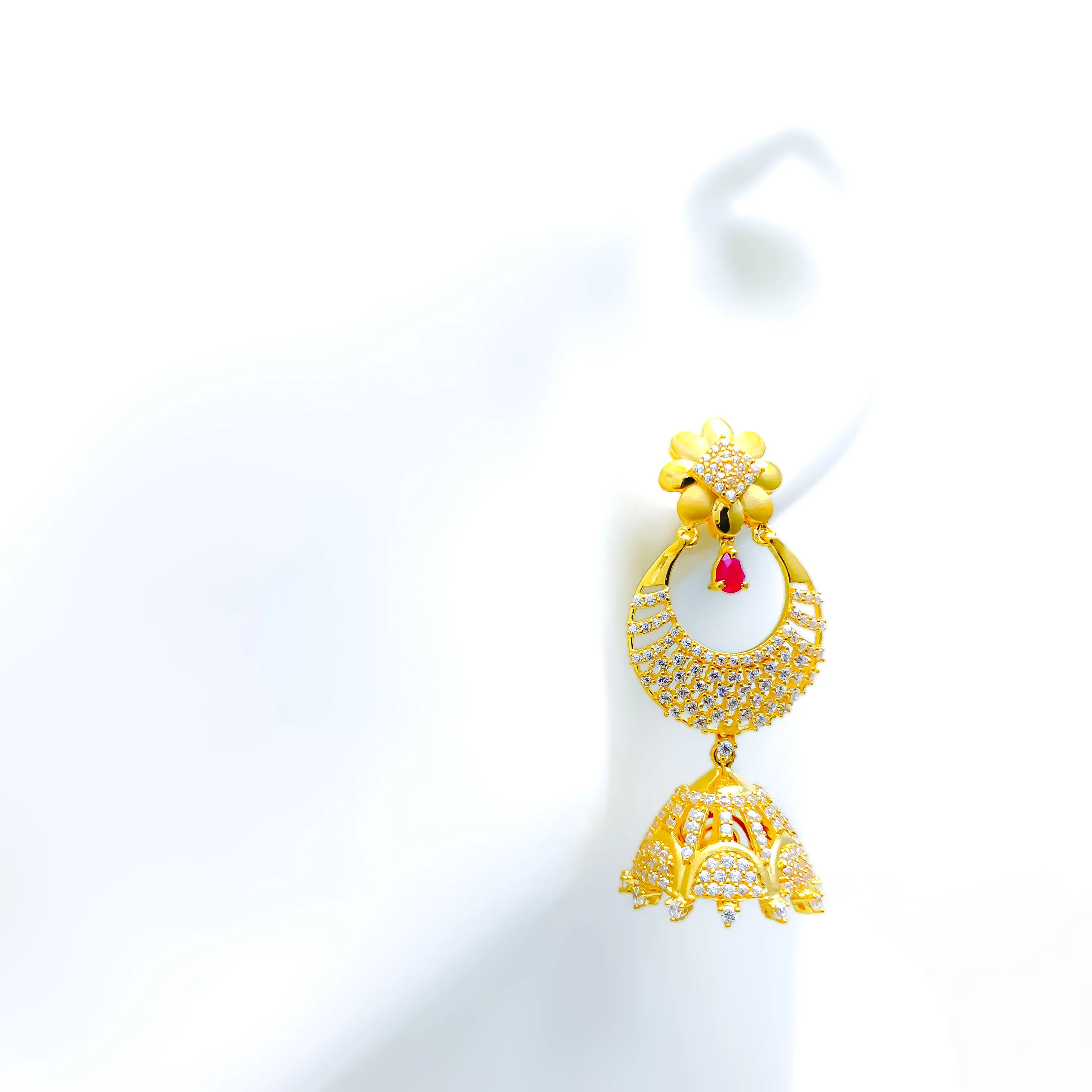 Elegant Ethereal 22k Gold Jhumki Earrings