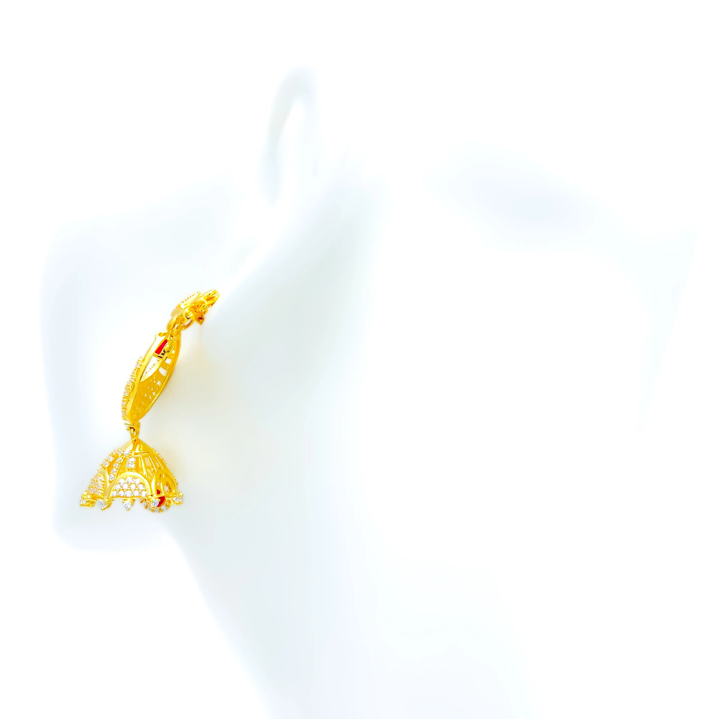 Elegant Ethereal 22k Gold Jhumki Earrings