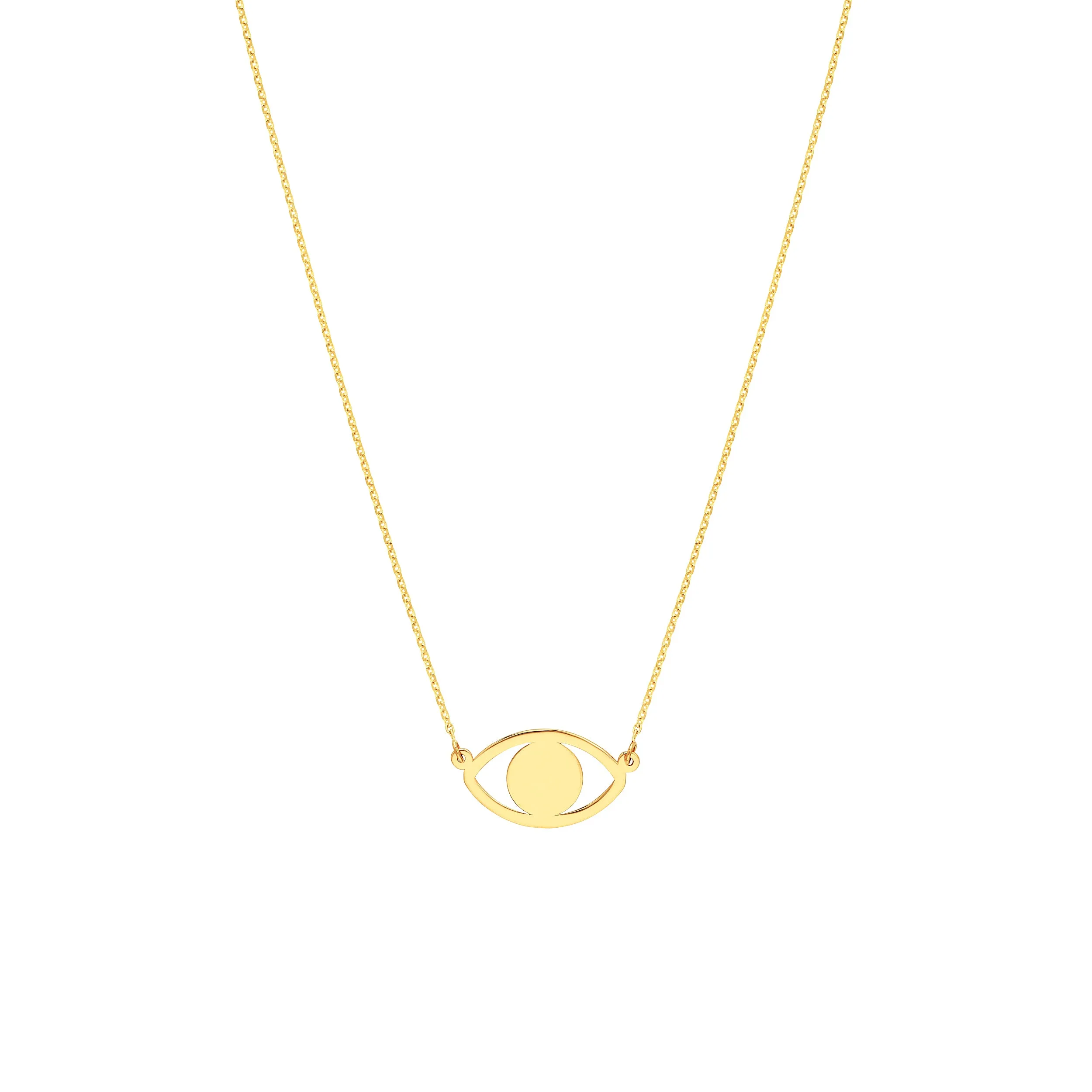Evil Eye Cutout Adjustable Necklace