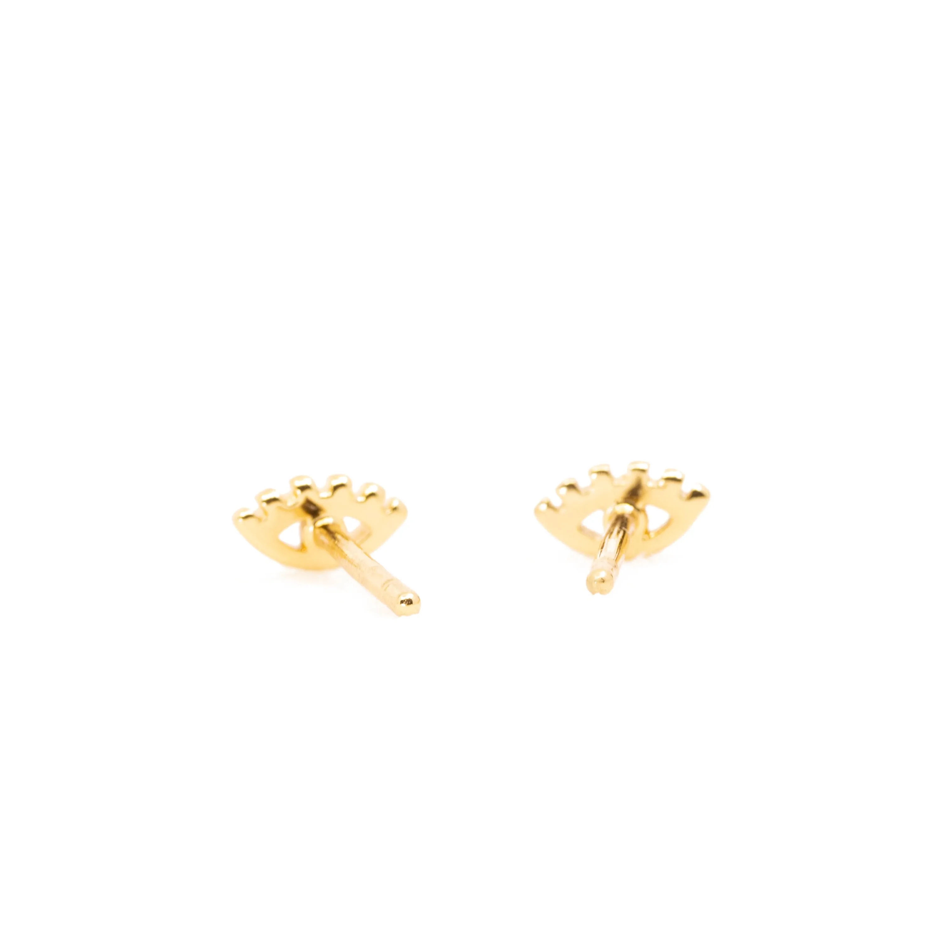 Evil Eye Stud Earrings in Gold