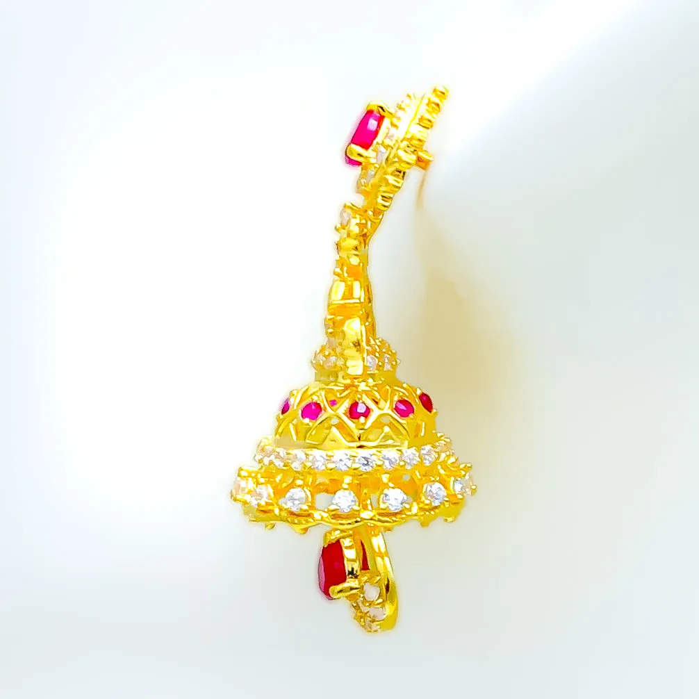 Fashionable Charming 22k Gold Jhumki Earrings