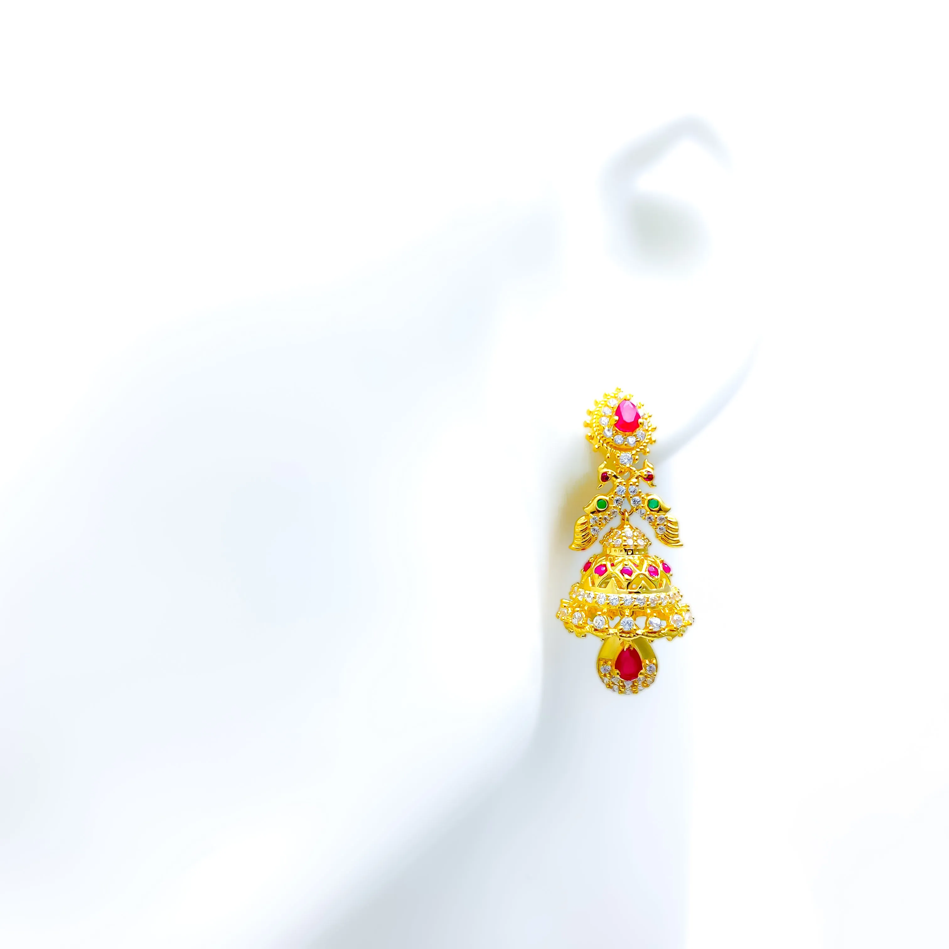 Fashionable Charming 22k Gold Jhumki Earrings