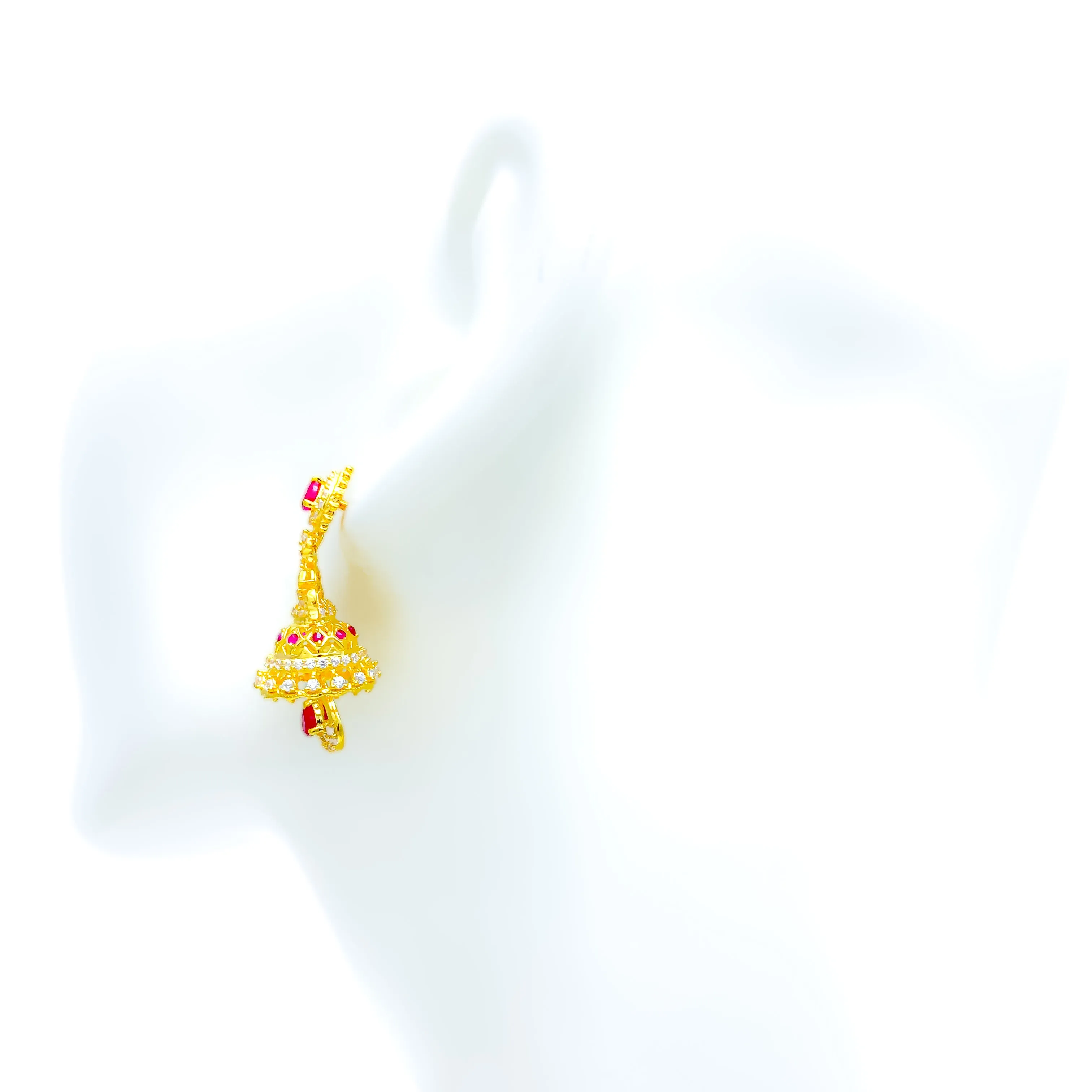 Fashionable Charming 22k Gold Jhumki Earrings