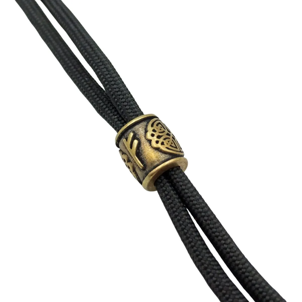 Fehu rune bronze bead
