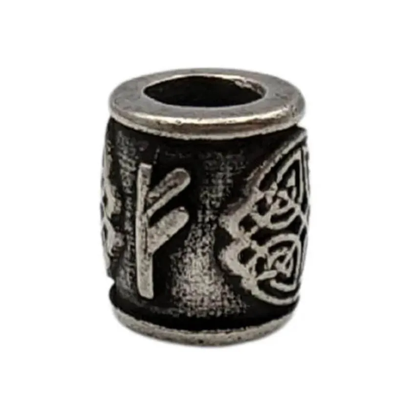 Fehu rune bronze bead