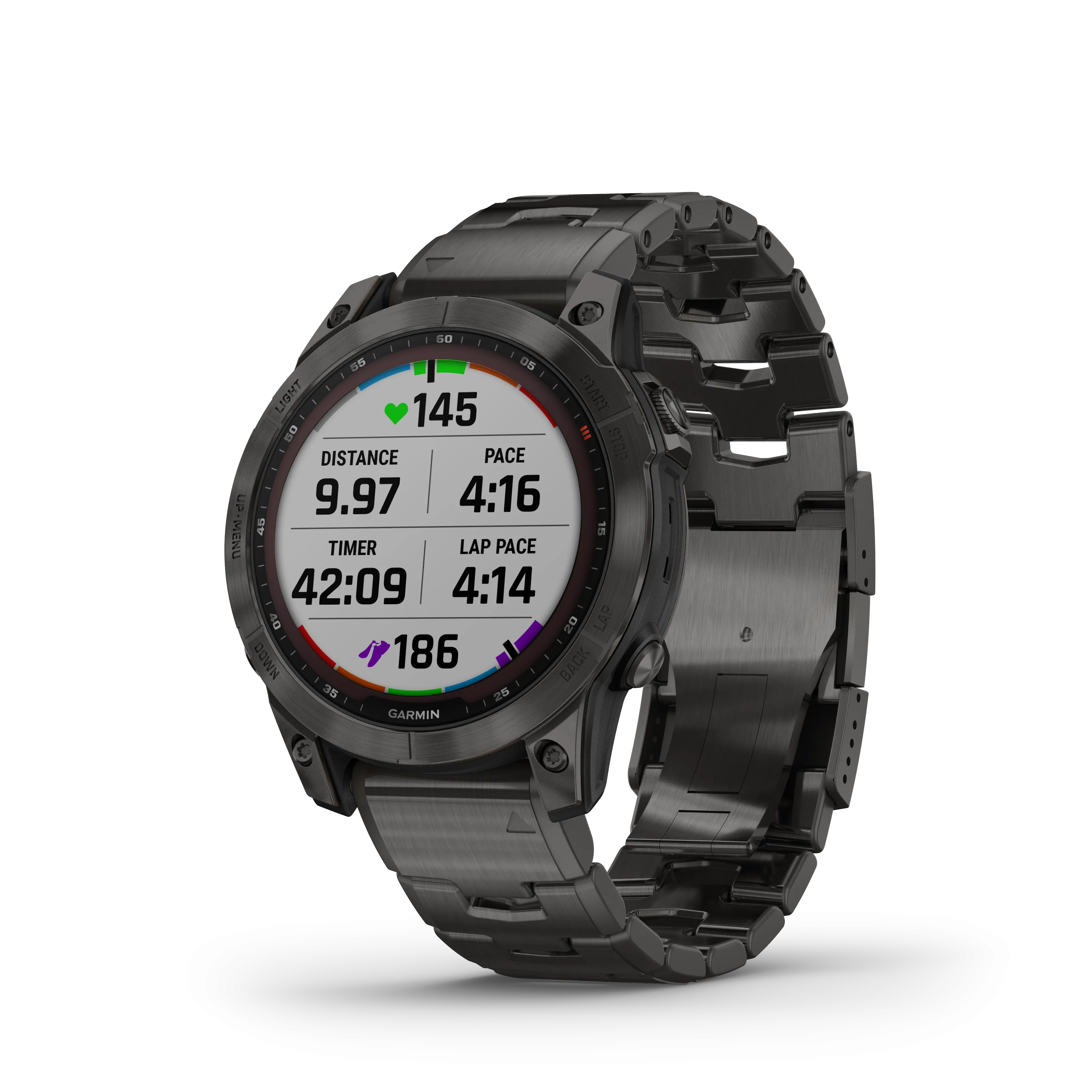 Fenix 7 Sapphire Carbon Grey With Vintage Titanium Band GPS Watch