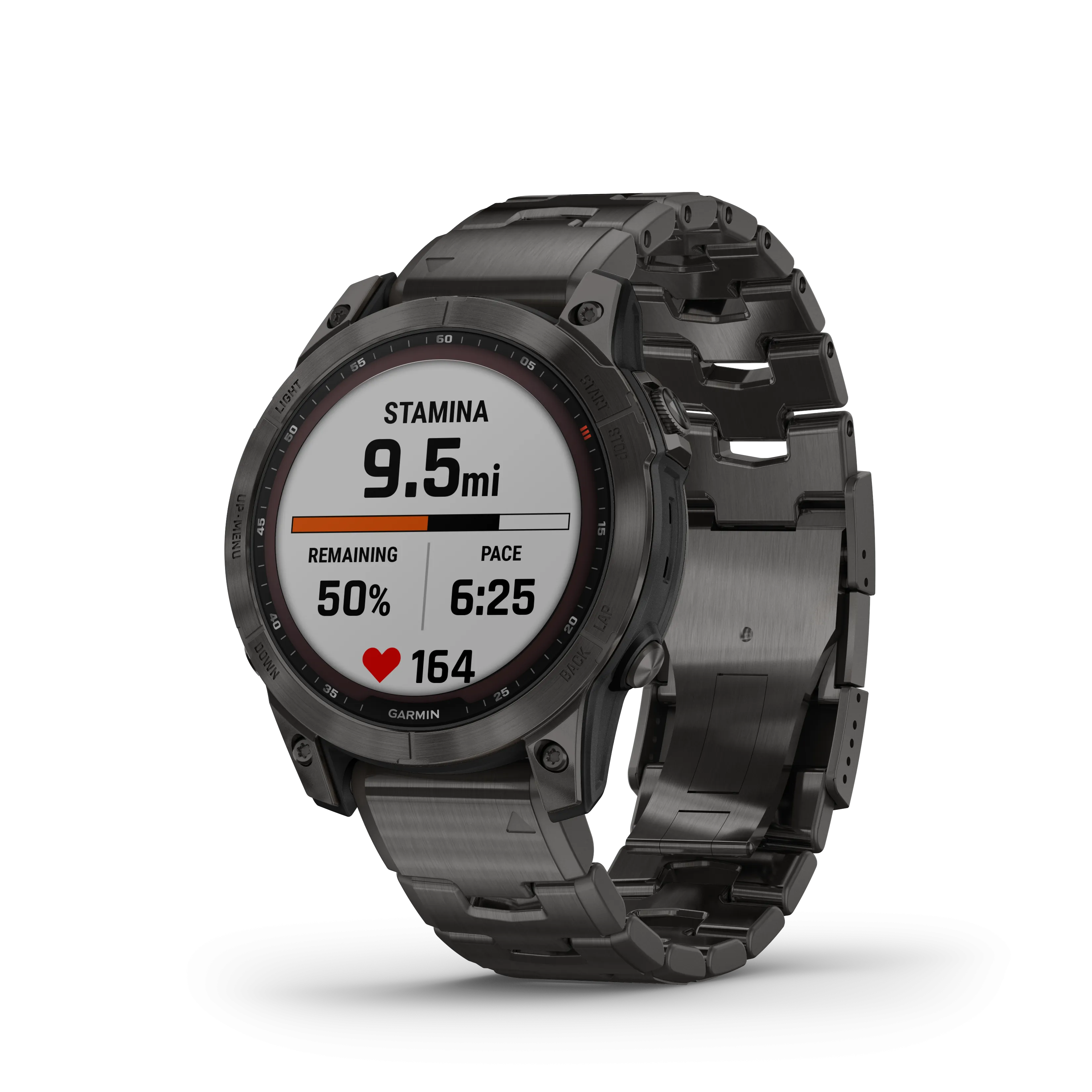 Fenix 7 Sapphire Carbon Grey With Vintage Titanium Band GPS Watch