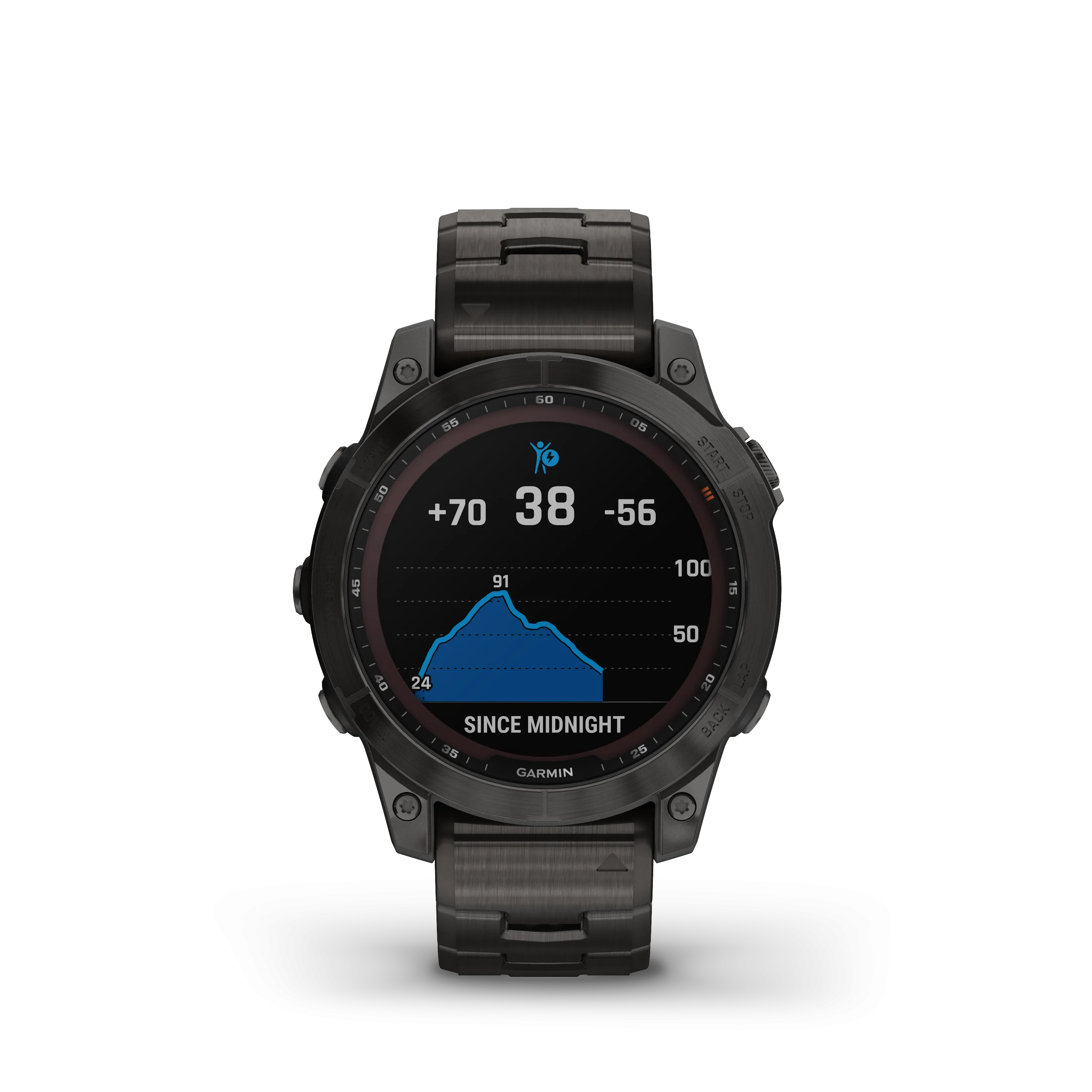 Fenix 7 Sapphire Carbon Grey With Vintage Titanium Band GPS Watch