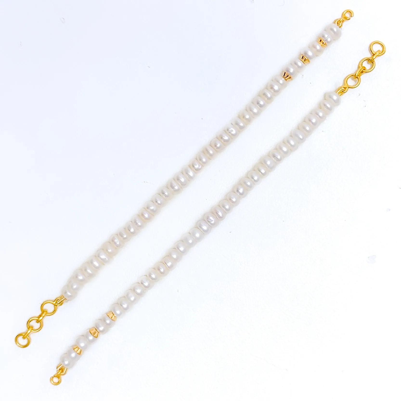 Flawless Mesmerizing 22k Gold Pearl Earrings Support Chain