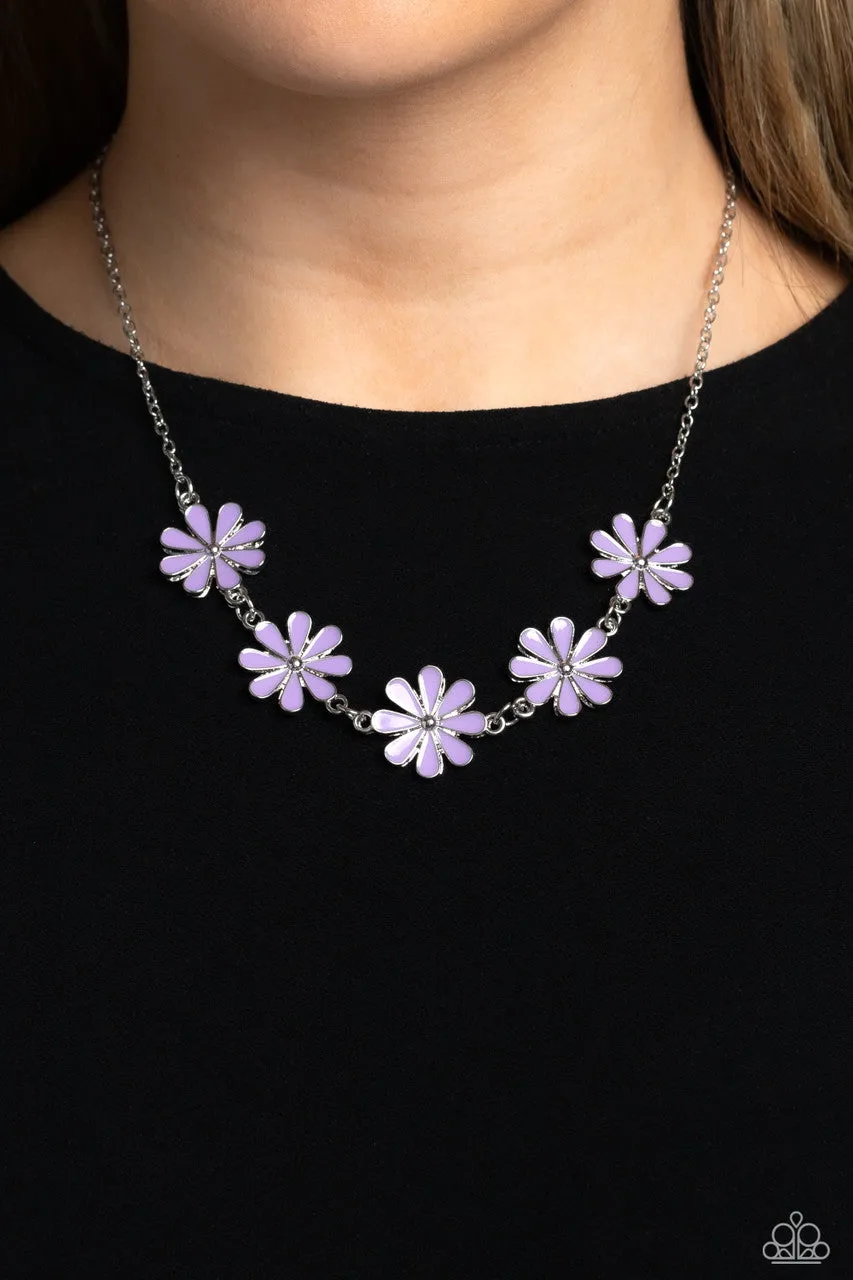 Flora Fantasy - Purple - Daisy Paparazzi Short Necklace