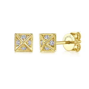 Gabriel & Co. Square Cluster Diamond Studs