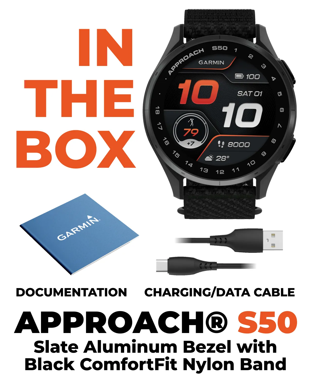 Garmin Approach S50 Golf GPS Smartwatch, Wearable4U