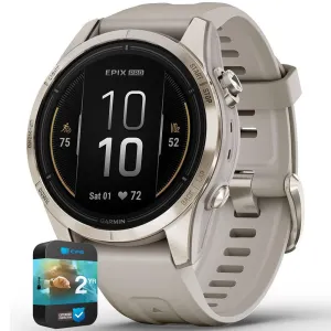 Garmin Epix Pro (Gen 2) 42mm Sapphire Soft Gold Steel Sand with 2 Year Warranty