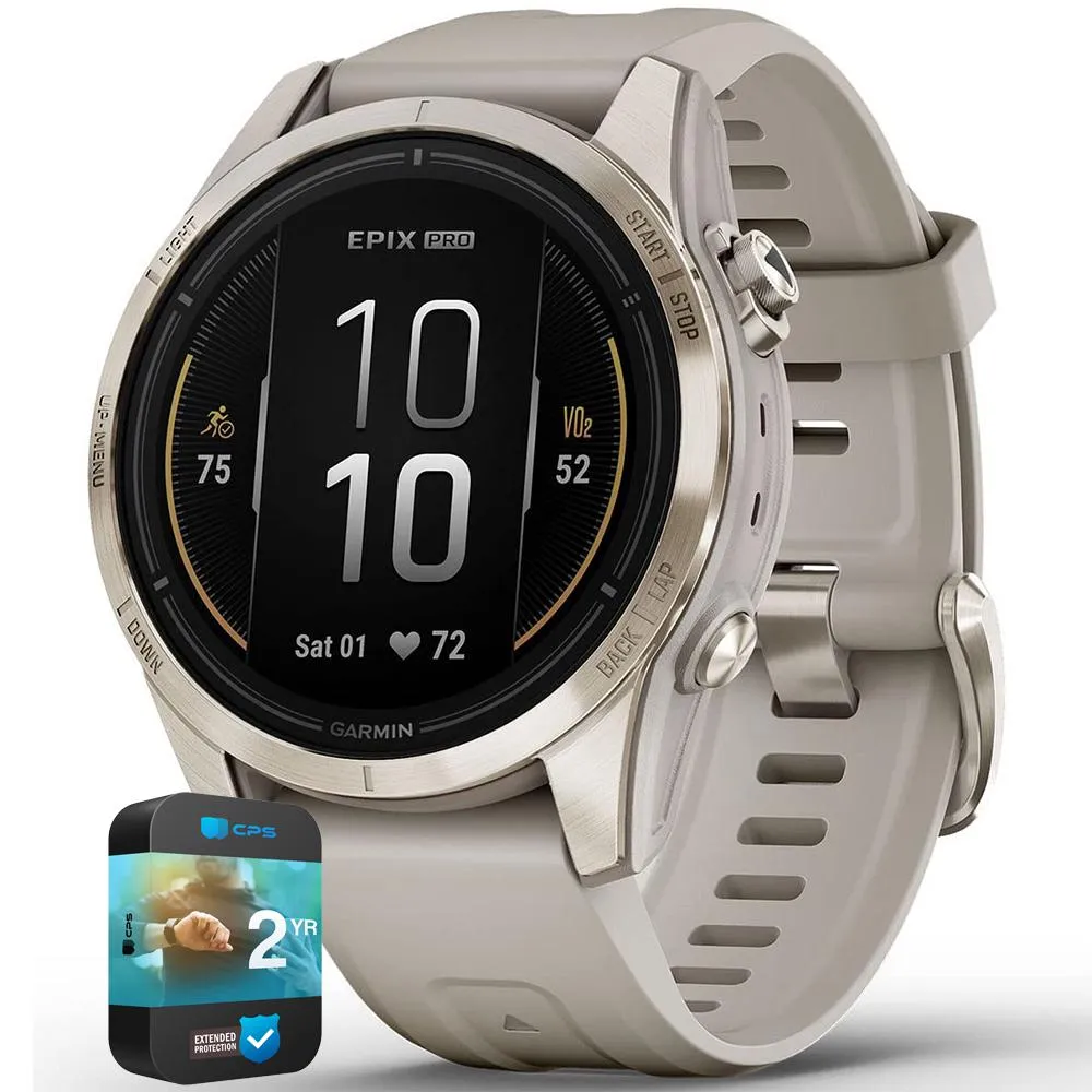 Garmin Epix Pro (Gen 2) 42mm Sapphire Soft Gold Steel Sand with 2 Year Warranty