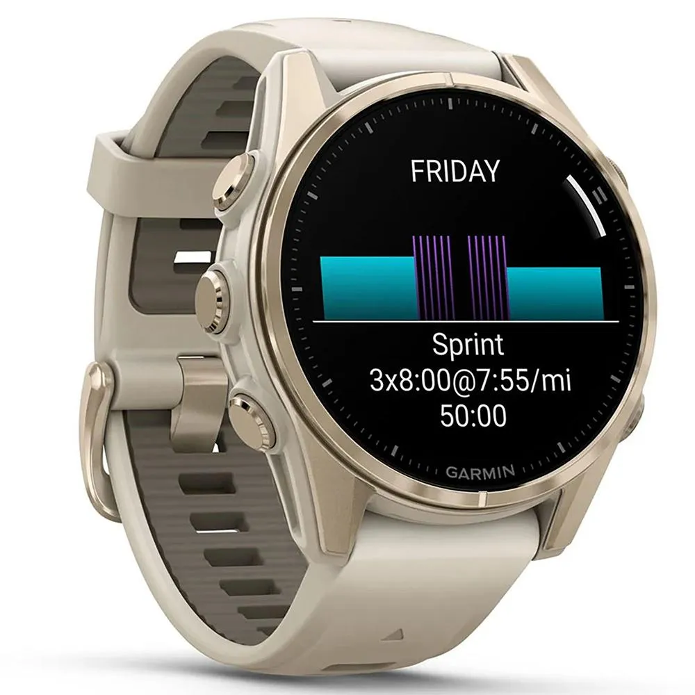 Garmin Fenix 8 43 mm AMOLED Sapphire Gold with Gray Band 2 Year Warranty Bundle