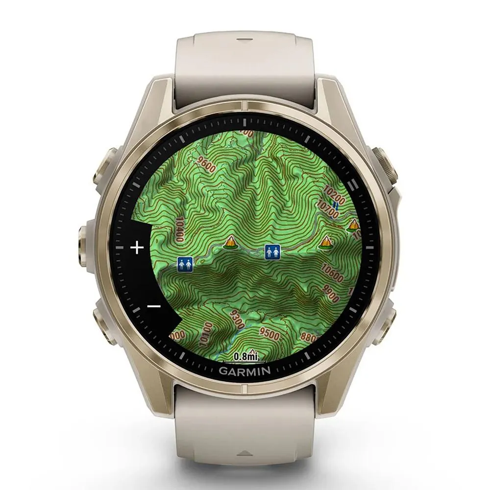 Garmin Fenix 8 43 mm AMOLED Sapphire Gold with Gray Band 2 Year Warranty Bundle