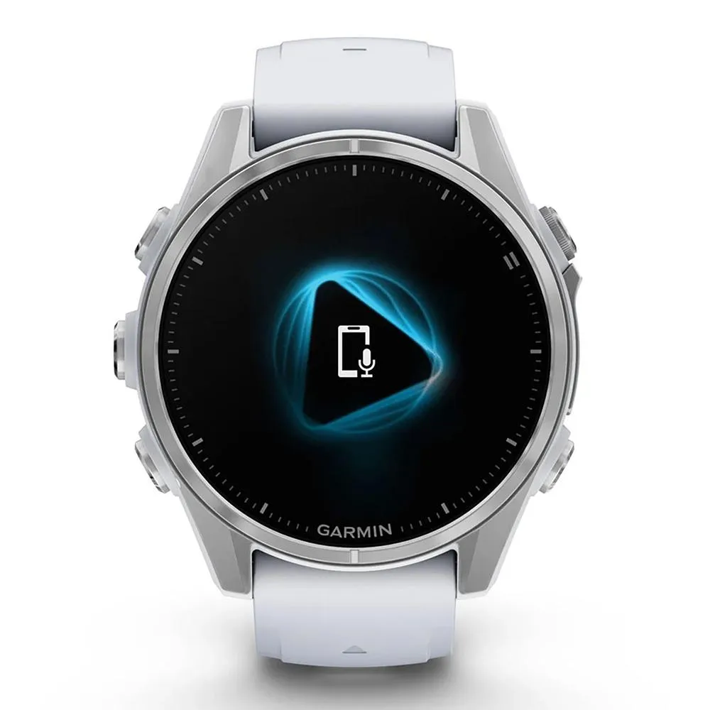 Garmin Fenix 8 43 mm AMOLED Silver with Whitestone Band   2 Year Warranty Bundle