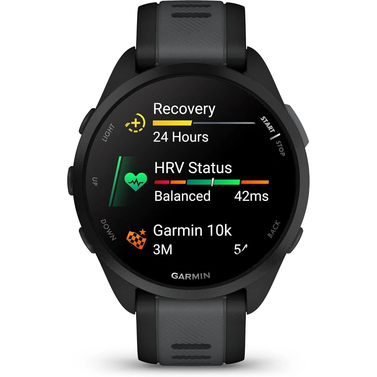 Garmin Forerunner 165 Music Smart Sport Watch Black  Slate Gray   HRM 200 (XS-S) Bundle