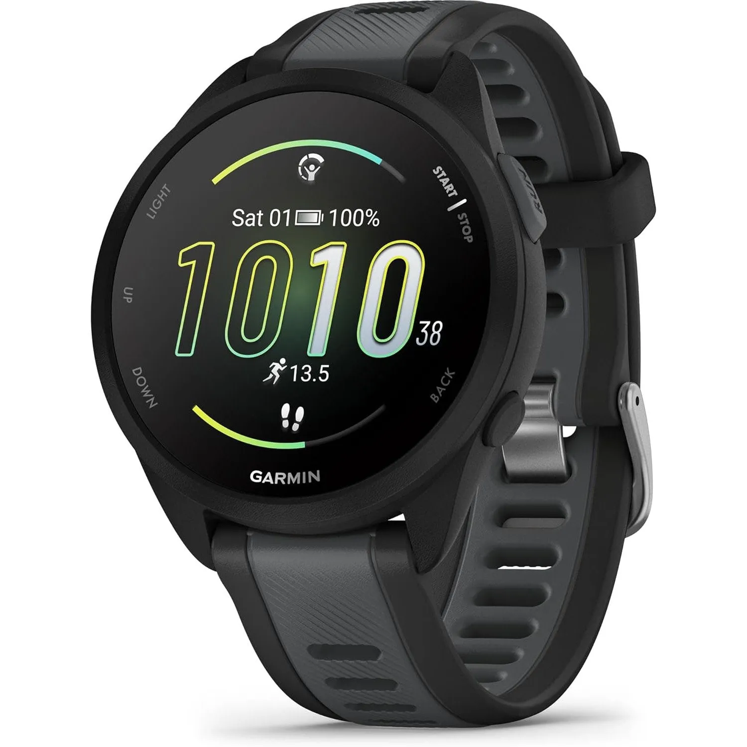 Garmin Forerunner 165 Music Smart Sport Watch Black  Slate Gray   HRM 200 (XS-S) Bundle