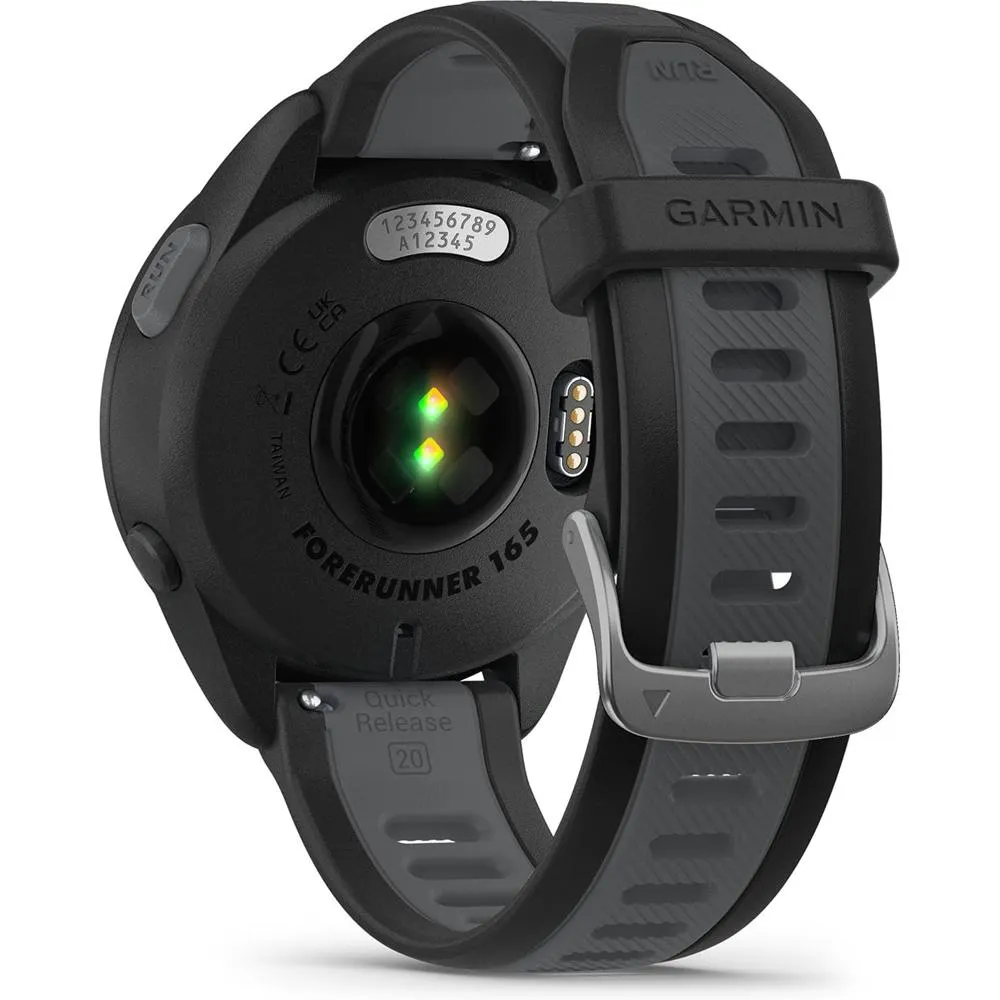 Garmin Forerunner 165 Music Smart Sport Watch, Black   Slate Gray w/ Fitness Bundle