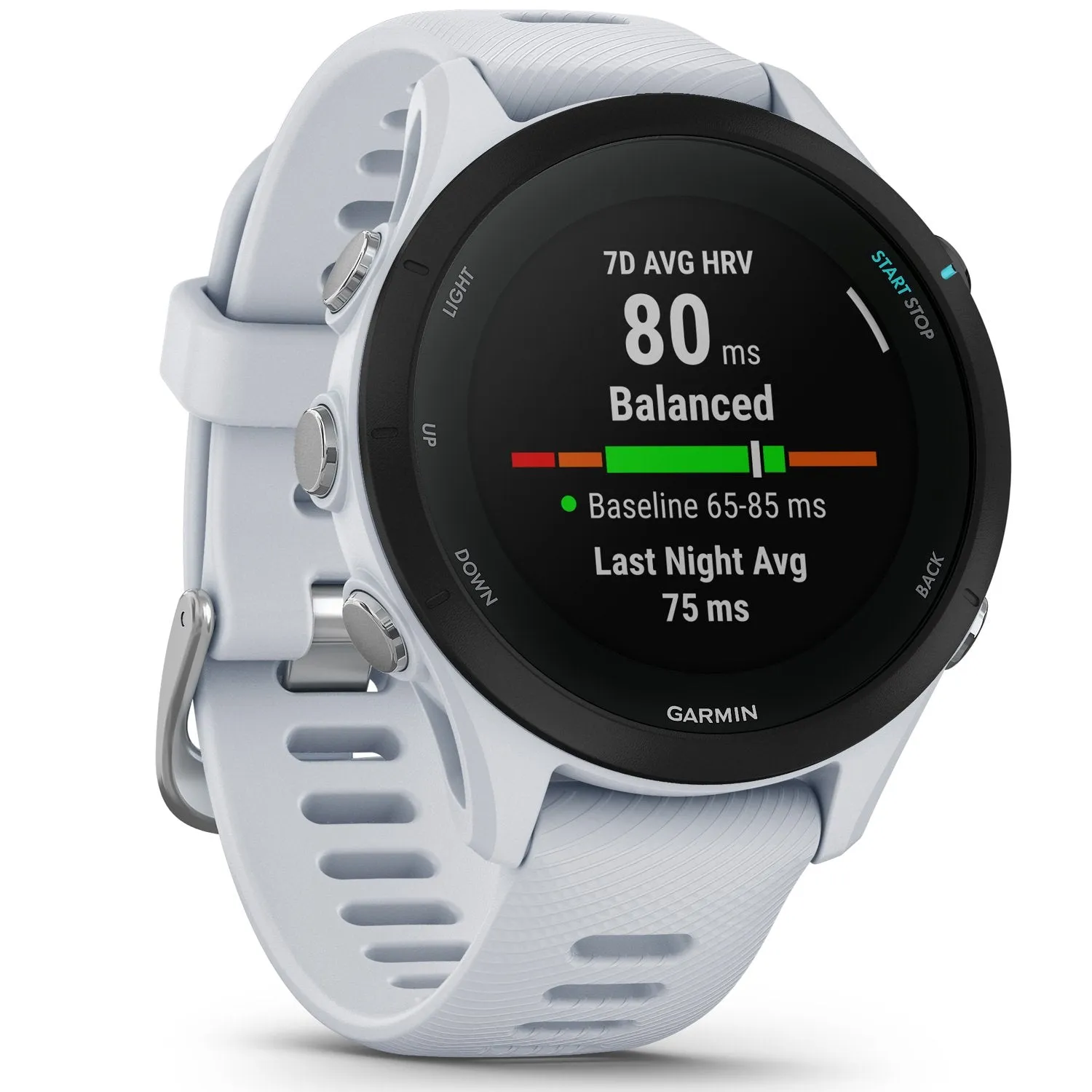 Garmin Forerunner 255S Music GPS Smartwatch, Whitestone