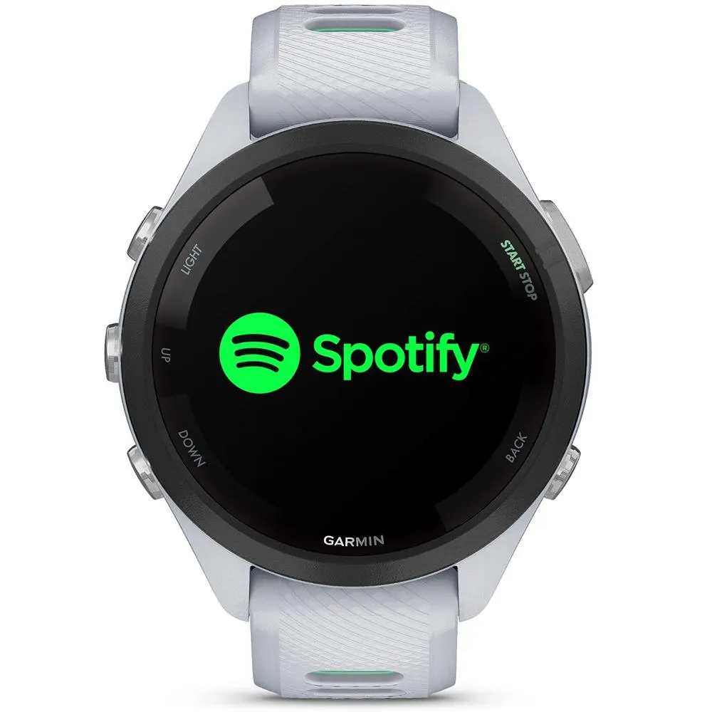 Garmin Forerunner 265S GPS Smartwatch Whitestone/Neo with Charging Dock Bundle