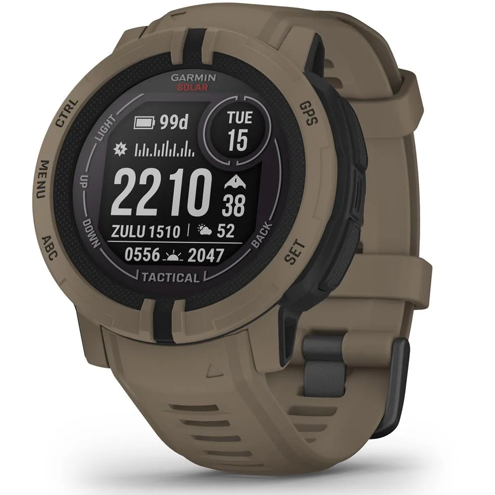 Garmin Instinct 2 Solar Smartwatch Tactical Edition Coyote Tan   2 Year Warranty