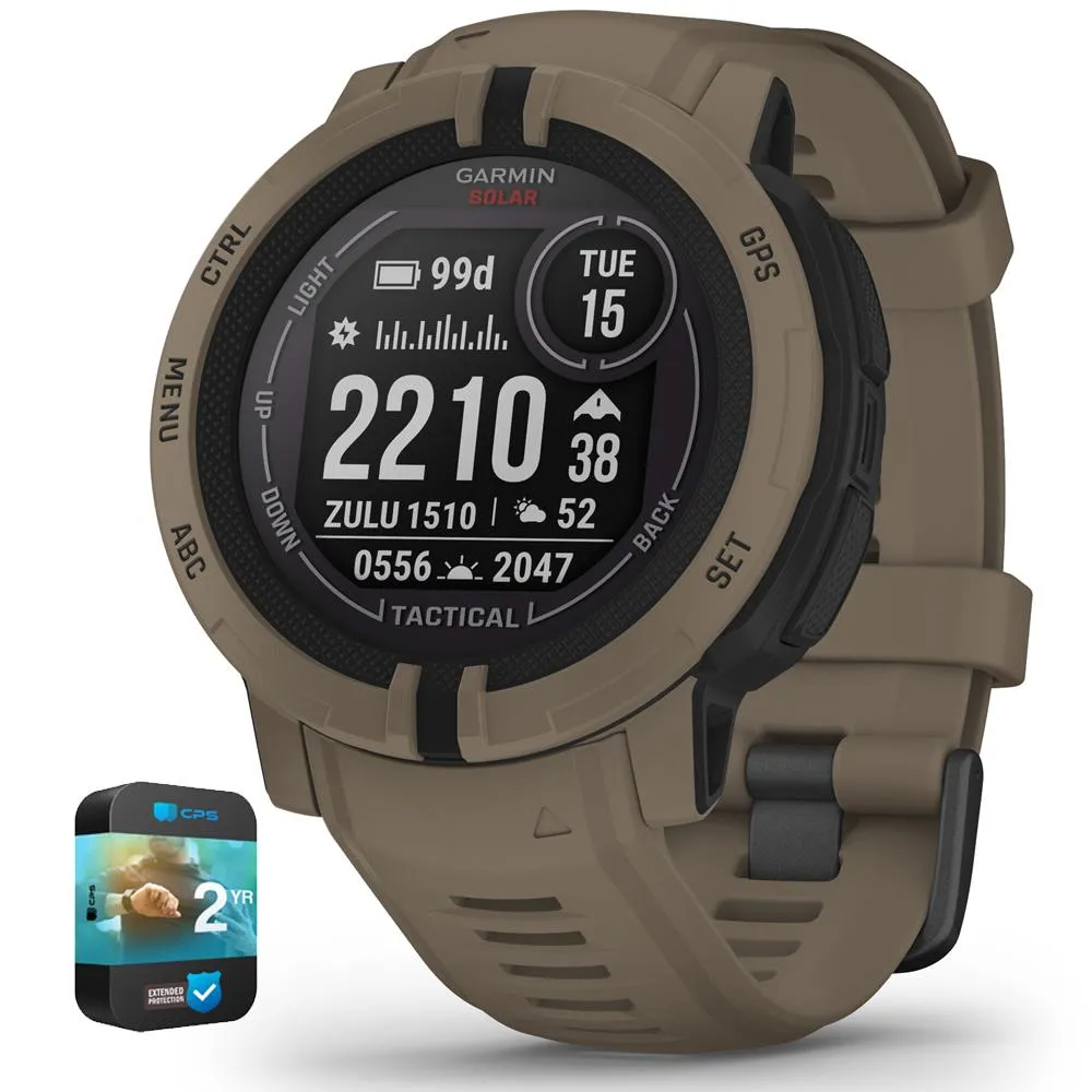 Garmin Instinct 2 Solar Smartwatch Tactical Edition Coyote Tan   2 Year Warranty