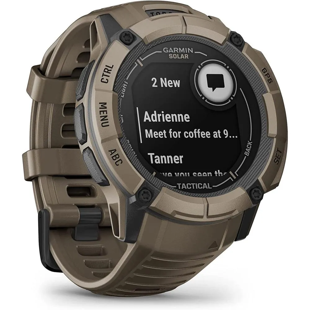 Garmin Instinct 2X Solar GPS Smartwatch Tactical Edition Tan with 2x Bracelet