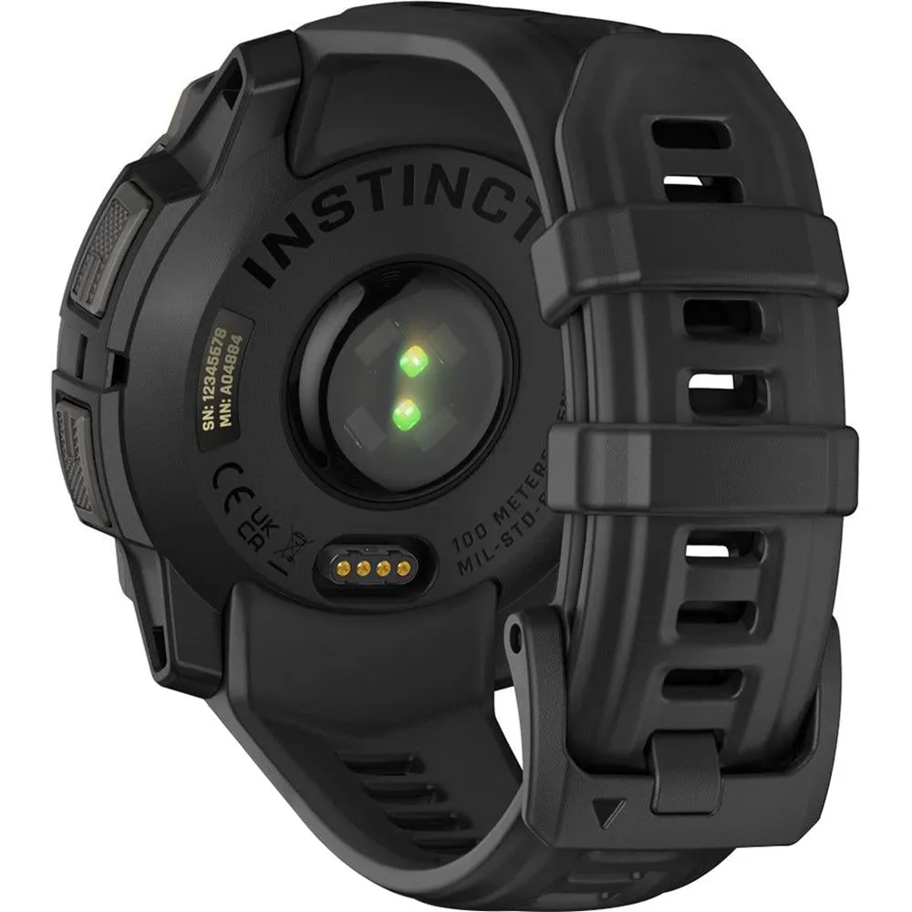 Garmin Instinct 3 - 45 mm GPS Smartwatch AMOLED Black   2 Year Warranty Bundle