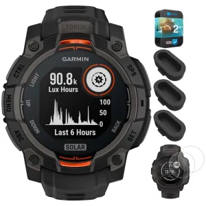 Garmin Instinct 3 - 45 mm GPS Smartwatch SOLAR Black with 2 Year Warranty Bundle