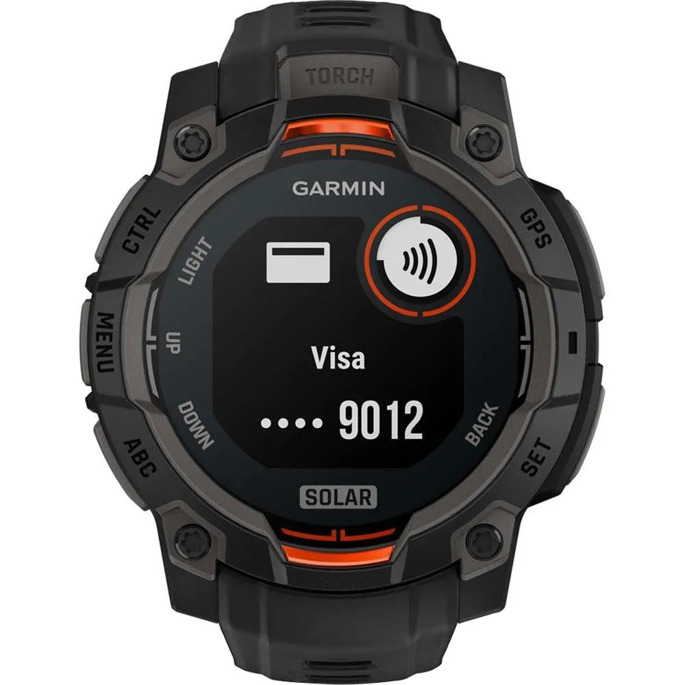 Garmin Instinct 3 - 45 mm GPS Smartwatch SOLAR Black with 2 Year Warranty Bundle