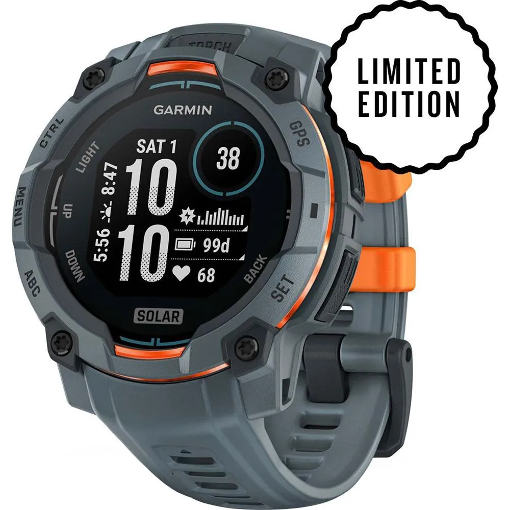 Garmin Instinct 3 45 mm Smartwatch SOLAR Twilight   Light   2 Yr Warranty Bundle