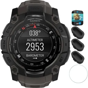 Garmin Instinct 3 - 50 mm GPS Smartwatch AMOLED Black   2 Year Warranty Bundle
