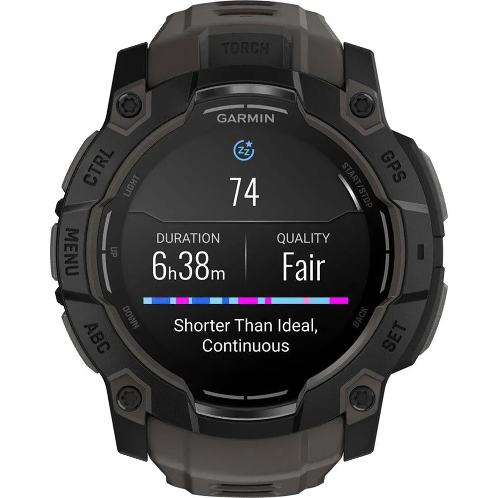Garmin Instinct 3 - 50 mm GPS Smartwatch AMOLED Black   2 Year Warranty Bundle