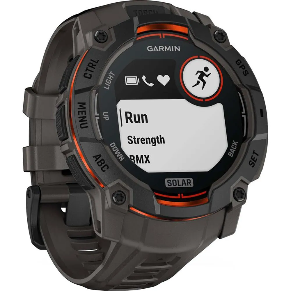 Garmin Instinct 3 - 50 mm GPS Smartwatch SOLAR Black with 2 Year Warranty Bundle