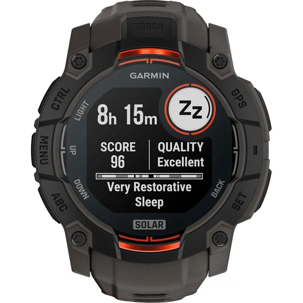 Garmin Instinct 3 - 50 mm GPS Smartwatch SOLAR Black with 2 Year Warranty Bundle