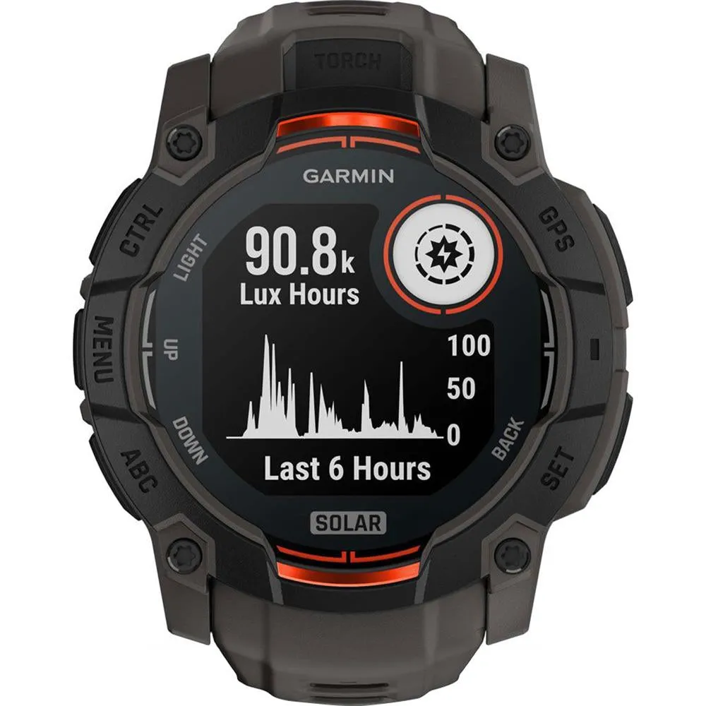 Garmin Instinct 3 - 50 mm GPS Smartwatch SOLAR Black with 2 Year Warranty Bundle