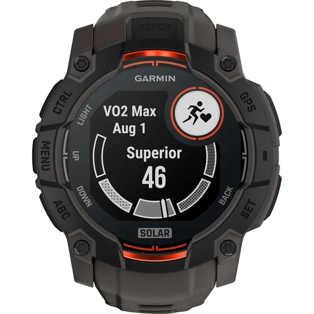 Garmin Instinct 3 - 50 mm GPS Smartwatch SOLAR Black with 2 Year Warranty Bundle