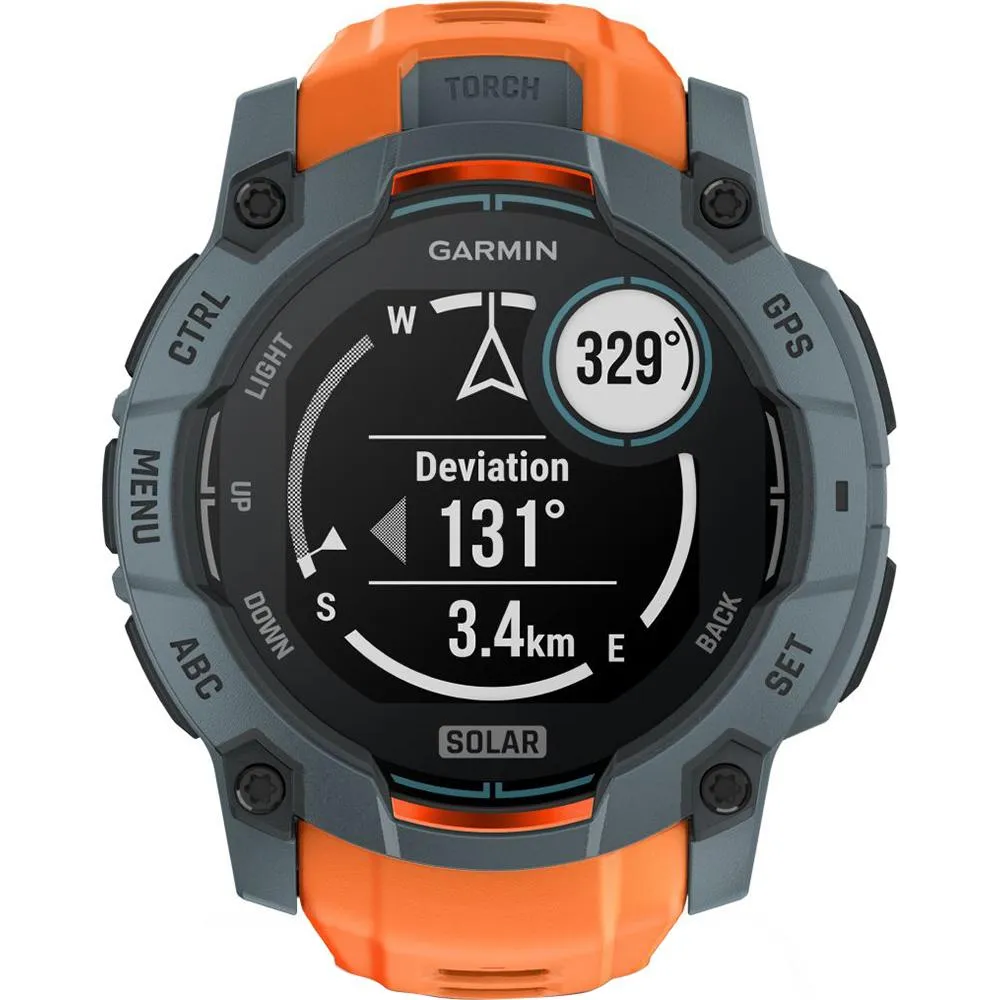 Garmin Instinct 3 - 50 mm GPS Smartwatch, SOLAR   Charging Dock   Protector Bundle