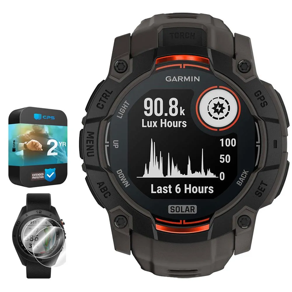 Garmin Instinct 3 50 mm GPS Smartwatch Solar with 2x Protector   2 Yr Warranty