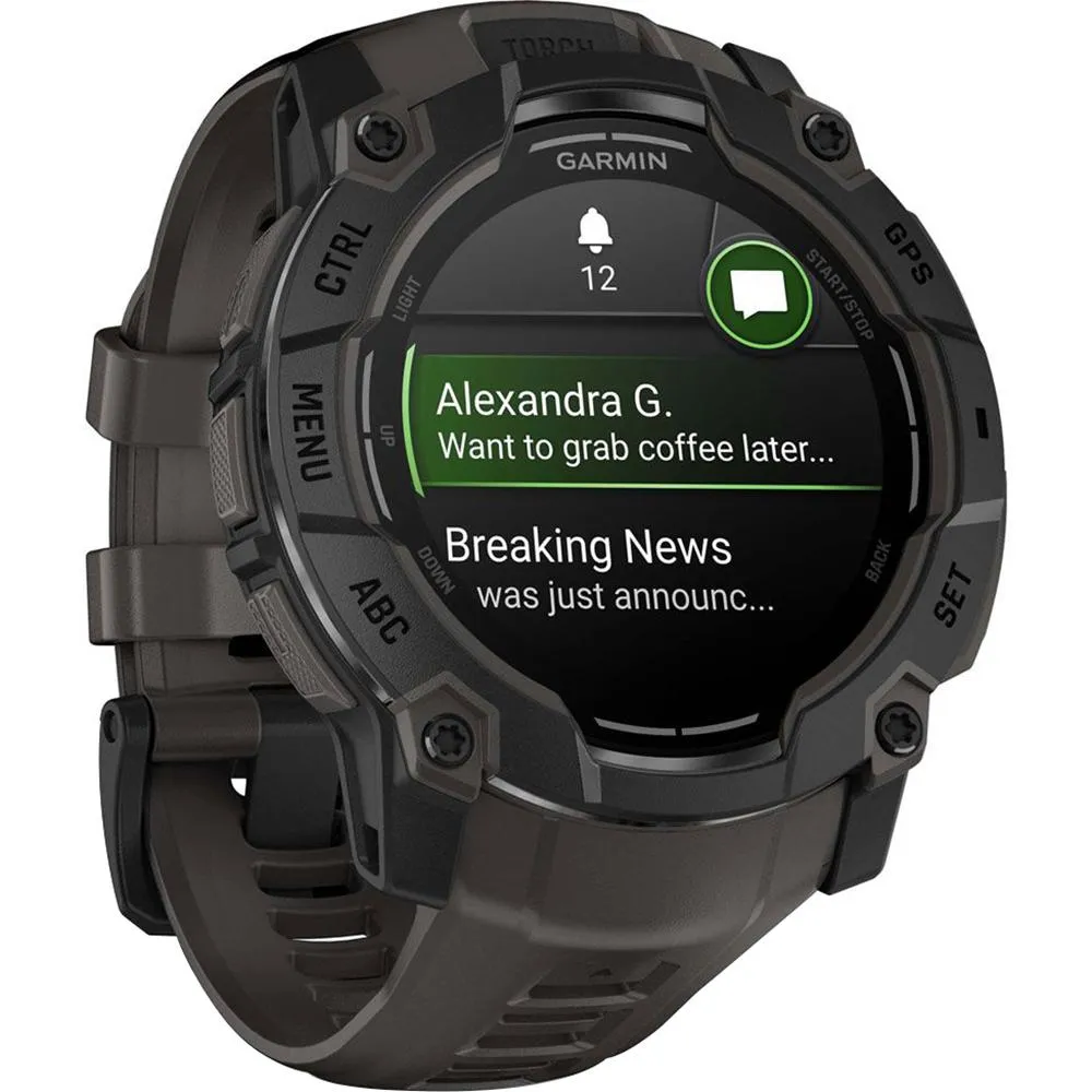 Garmin Instinct 3 50mm GPS Smartwatch, AMOLED, Black w/ Black Band   Accessories Bundle