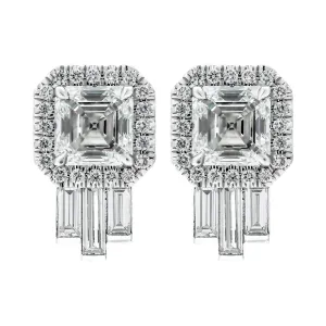 GIA Certified Artdeco Asscher Diamond Studs