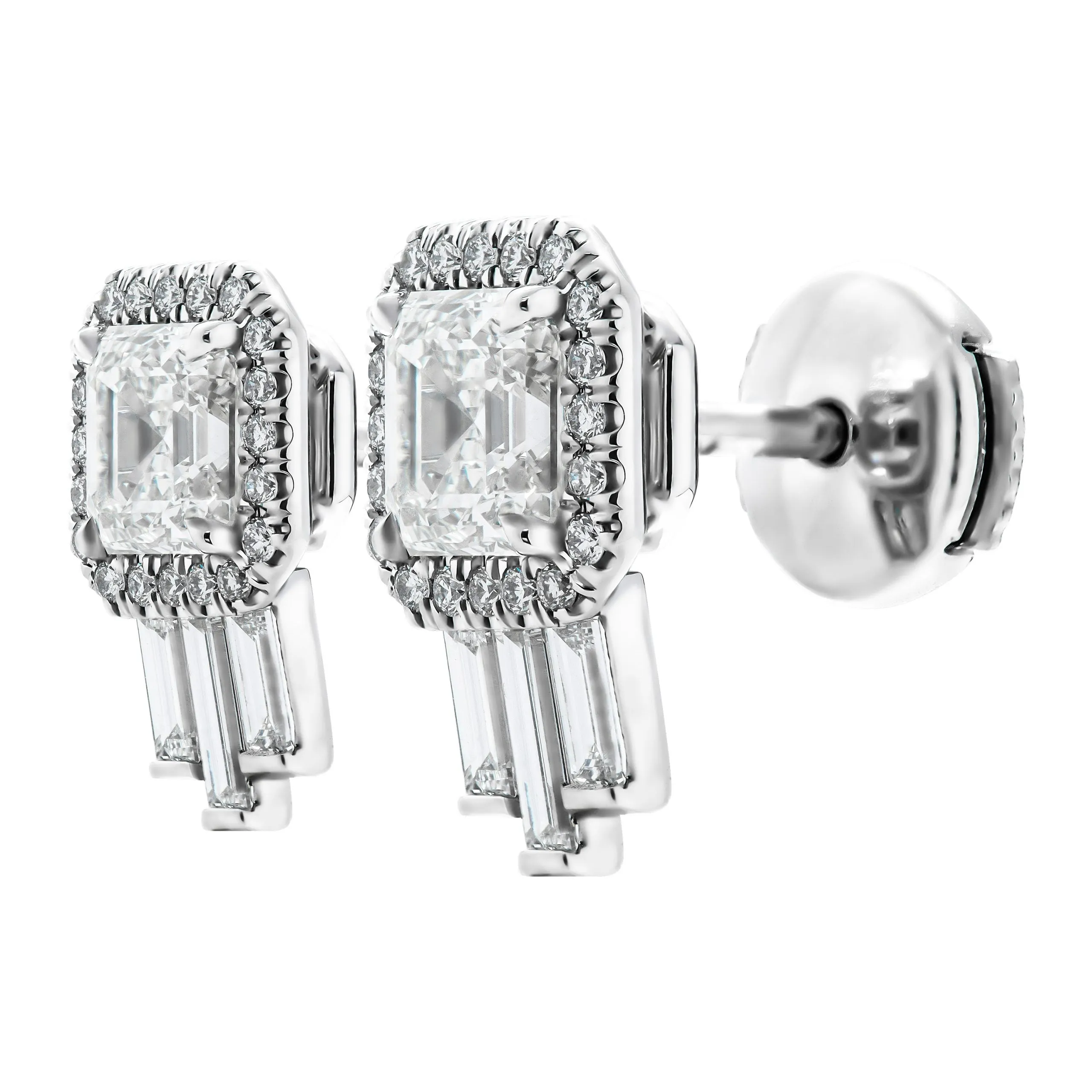 GIA Certified Artdeco Asscher Diamond Studs