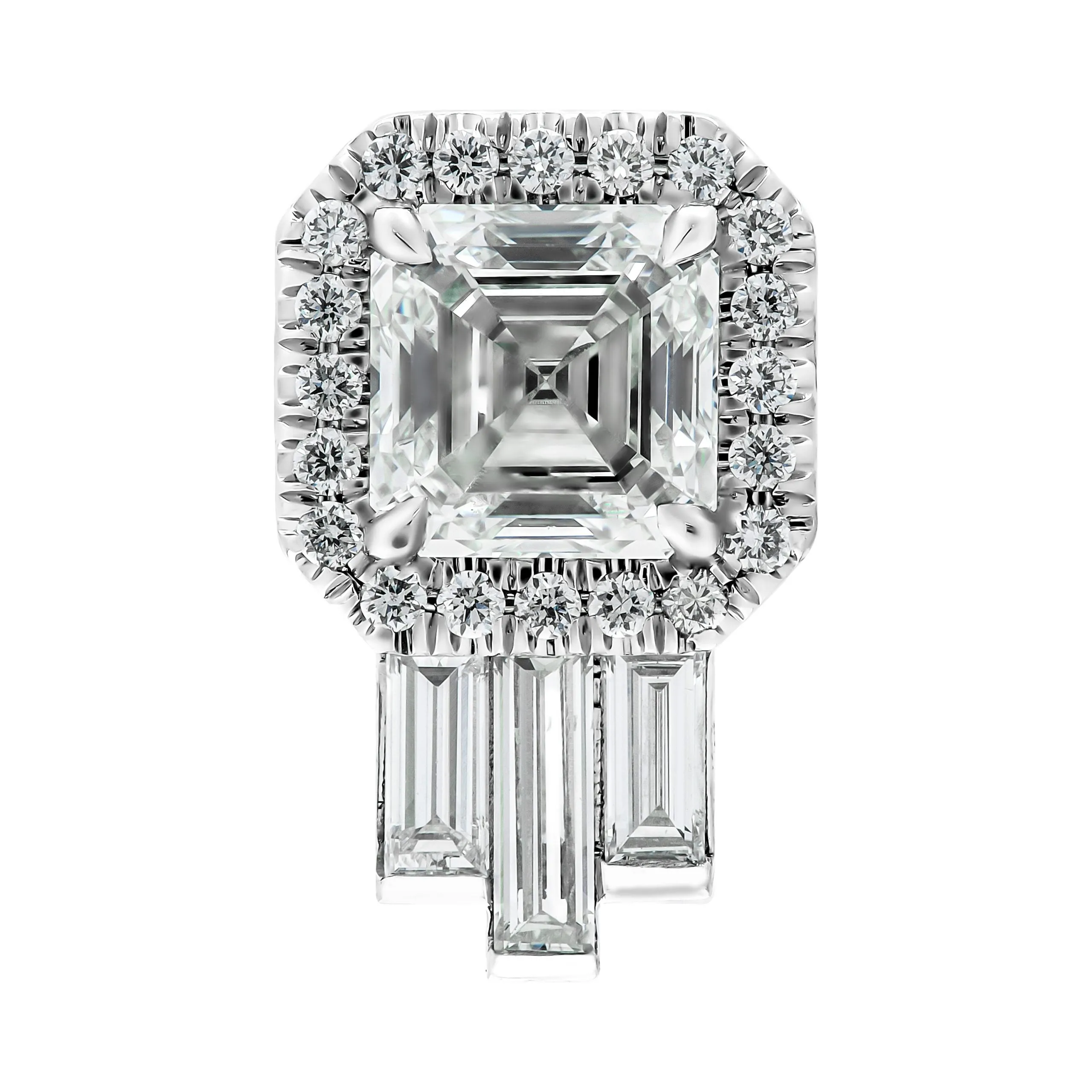 GIA Certified Artdeco Asscher Diamond Studs