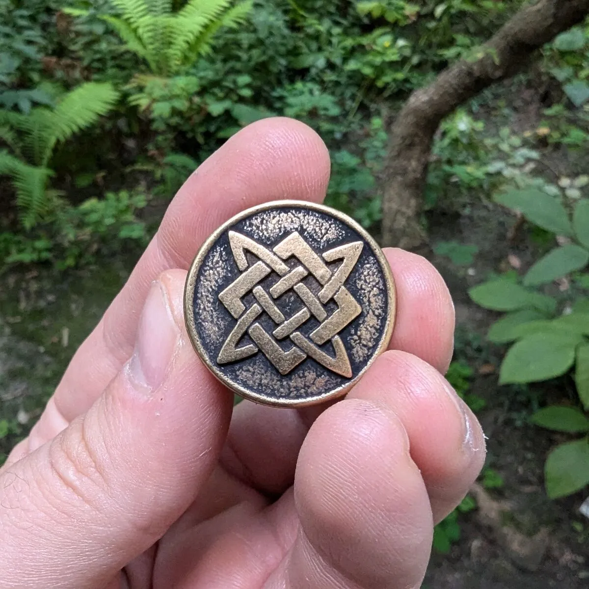God Svarog bronze paracord bead