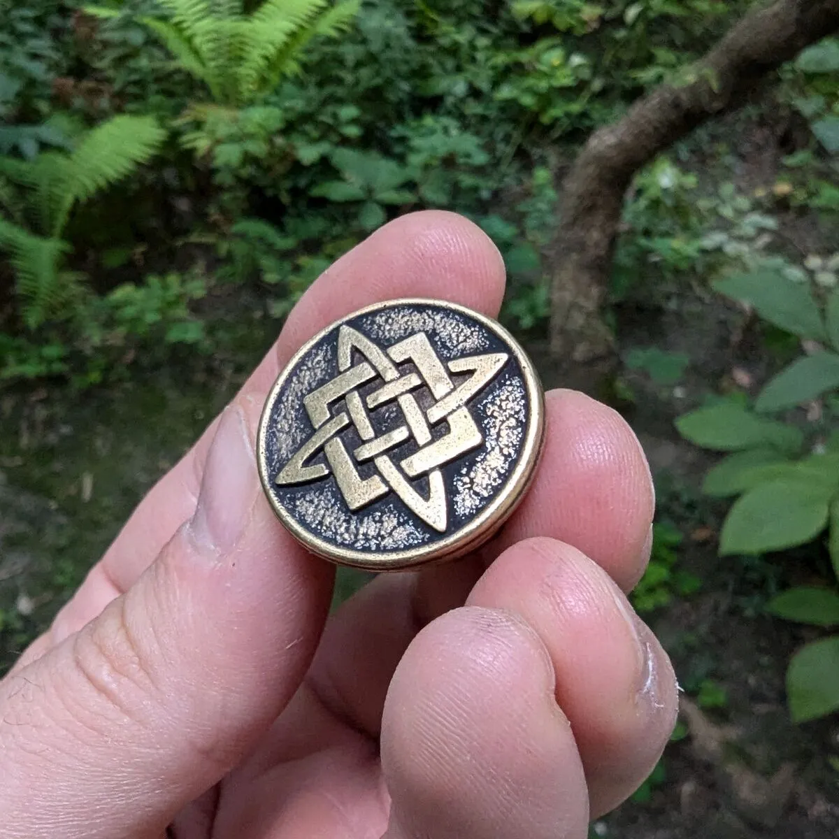 God Svarog bronze paracord bead