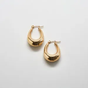 Gold Oval Hoop Earrings - Imperfect