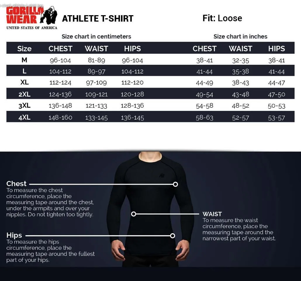 Gorilla Wear Athlete T-Shirt 2.0 - Black/White